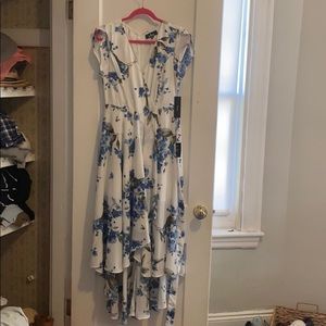 White Floral High-Low Dress, Lulus